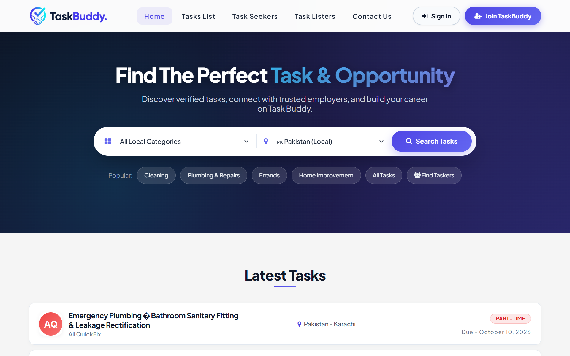 TaskBuddy Web Portal